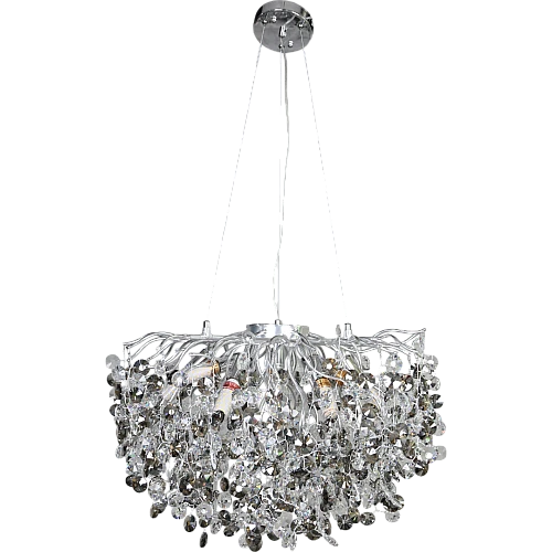 نجف مودرن فضي مع شفاف مع رمادي E14*10 لمبة قطر 60 سم