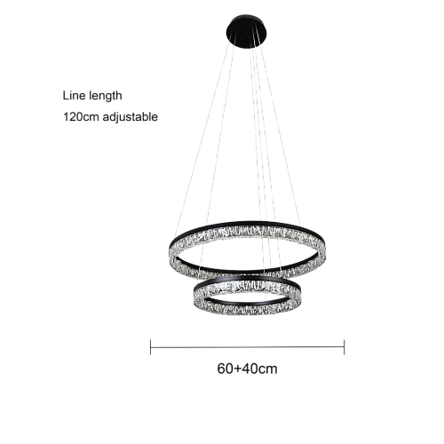نجف مودرن مقاس 40*60 سم اسود لون الانارة 3 اضاءات 75 واط