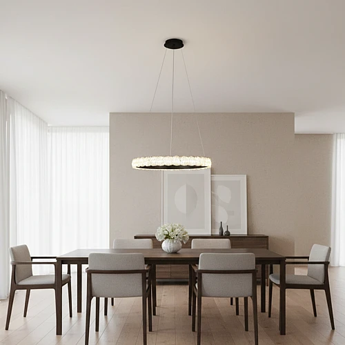 نجف أسود لون الانارة 3 اضاءات 105 واط قطر 80 سم