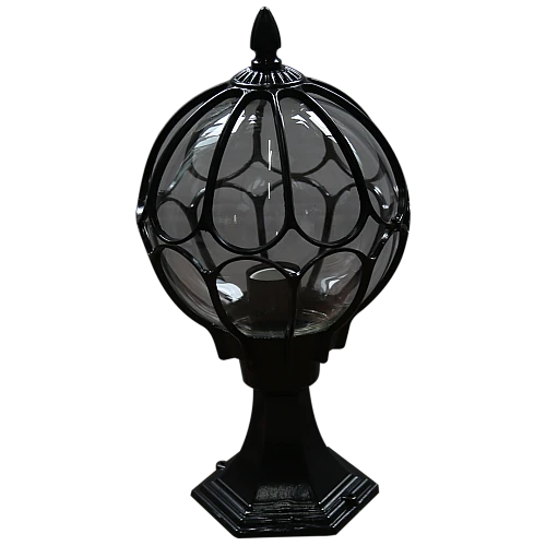  منتج فانوس برمة جلاسي وسط شفاف اسود-6075M/S/BK+CL