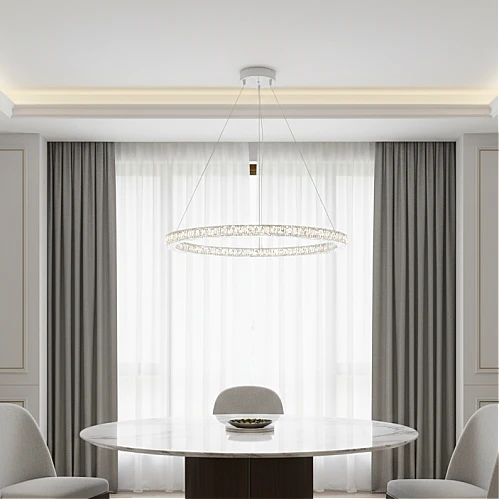 نجف مودرن ابيض لون الانارة 3 اضاءات 85 واط قطر 60 سم