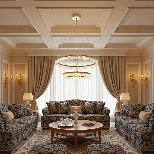 علاقي مودرن 400+600 ذهبي لون الانارة 3 اضاءات واط 75