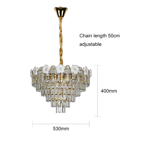 نجف كريستال ذهبي E14*9L قطر 600 ملم