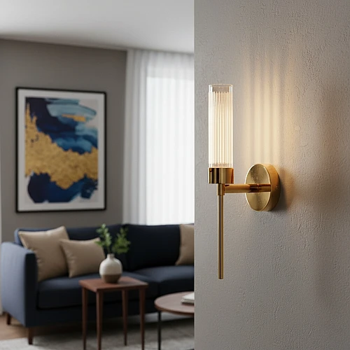 إضاءة ابليك حائط مودرن ` ذهبي لون الانارة 3اضاءات 5 واط