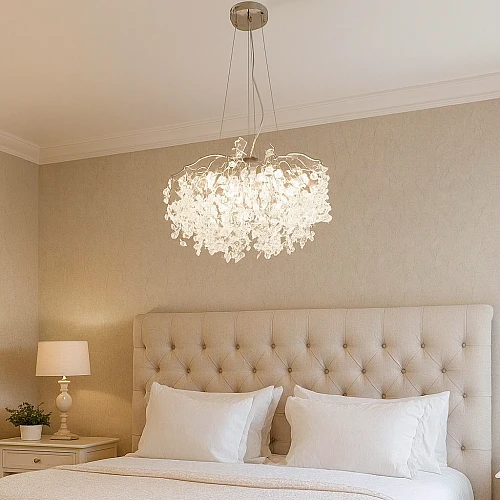 علاقي مودرن فضي+شفاف+ابيض E14*10