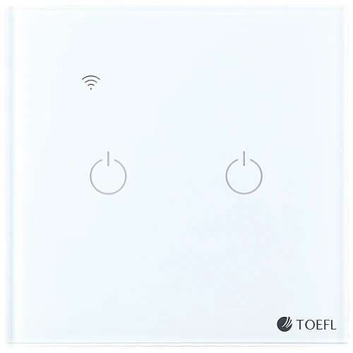 مفتاح ثنائي الذكي غطاء ابيض تحكم عن بعد WiFi سهل الاستخدام يعمل باللمس تحكم بالجوال متوافق مع اليكسا وجوجل هوم توفل