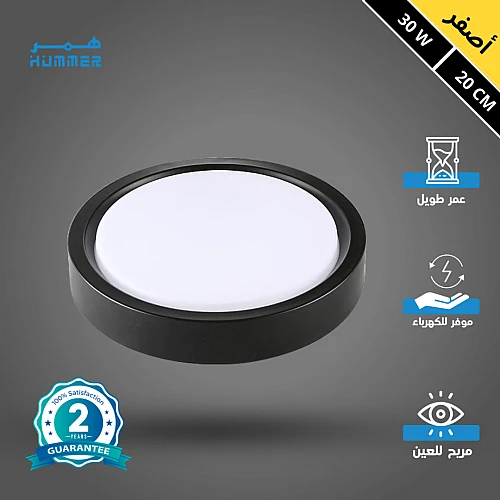 كشاف لطش بنل مجوف اسود لون الانارة اصفر 30 واط