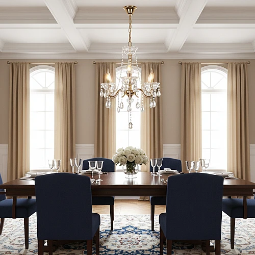 نجف مودرن شمعدان ذهبي + فضيE14*3