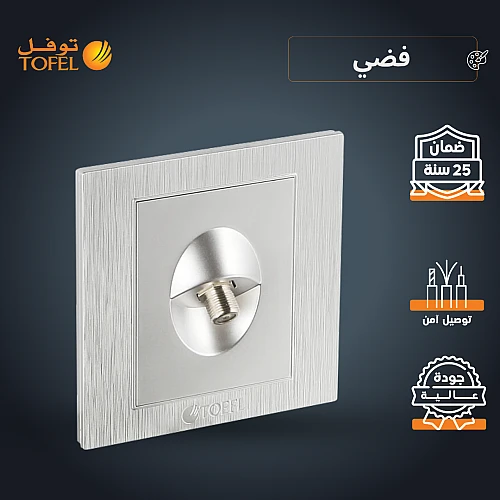 فيش منفذ دش مفرد لون فضي توفل