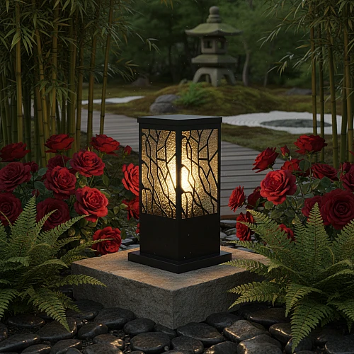 فانوس جلاسي خارجي اسود E27