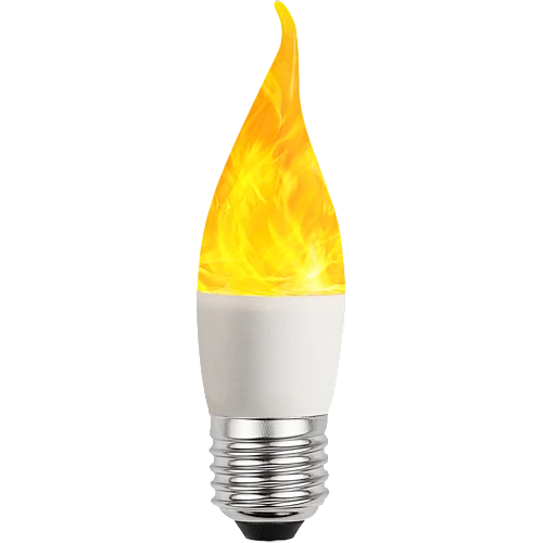 لمبة كروي شكل شعلة لهب لون الانارة اصفر 3 واط قاعدة E27