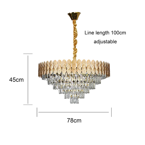 نجف مودرن ذهبي E14*15L قطر 800 ملم