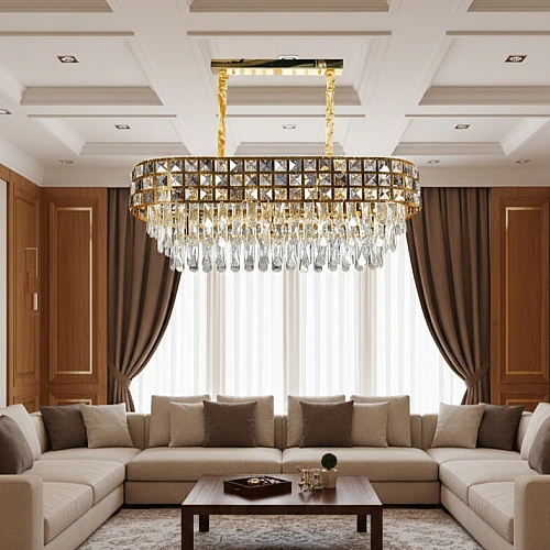 نجف مودرن ذهبي E14*10 مقاس 800*300 ملم