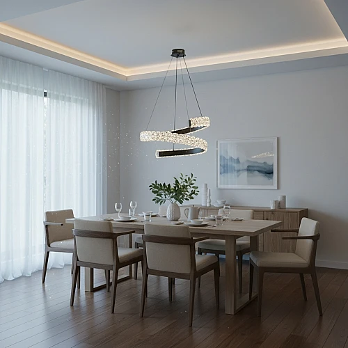 نجف مودرن اسود لون الانارة 3 اضاءات واط 85 مقاس 500 ملم