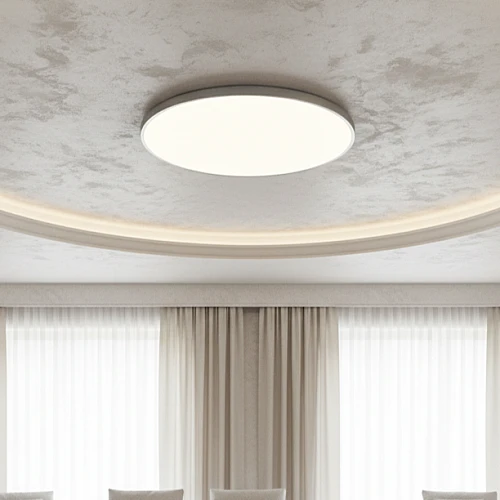 لطش دائري فضي لون الانارة 3اضاءات قطر 46 سم