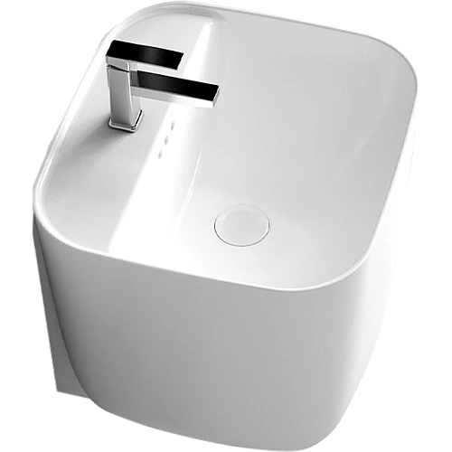 مغسلة تعليق مربع كامل ابيض (تُضاف رسوم الأوزان الثقيلة)