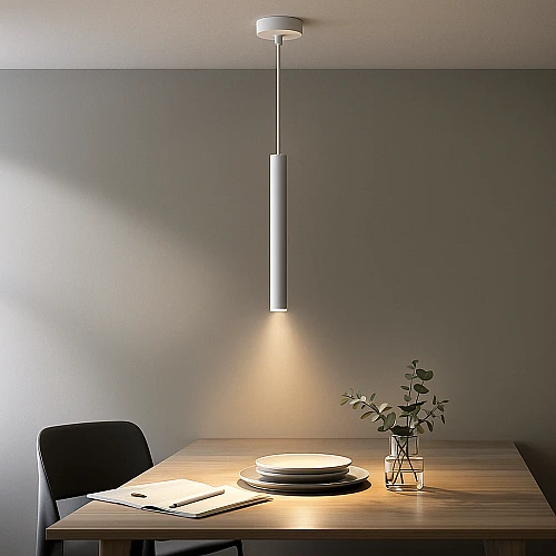 سلندر علاقي اسطواني طويل مفرد ابيض قطر 60*400 ملم لمبة نوع GU10