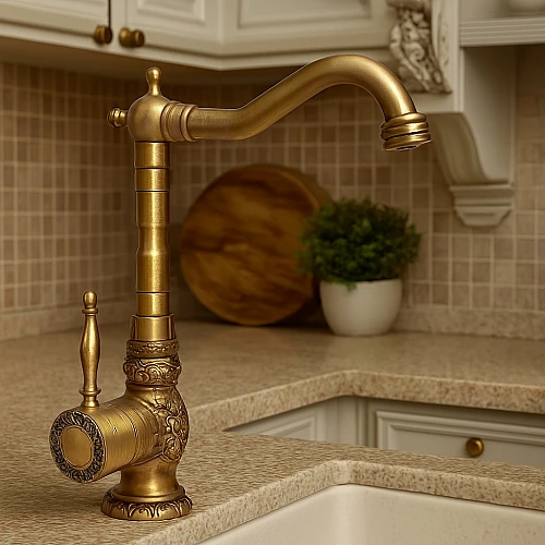 خلاط مغسلة كلاسيك ذهبي مطفي خلاط مغسلة كلاسيك ذهبي مطفي
