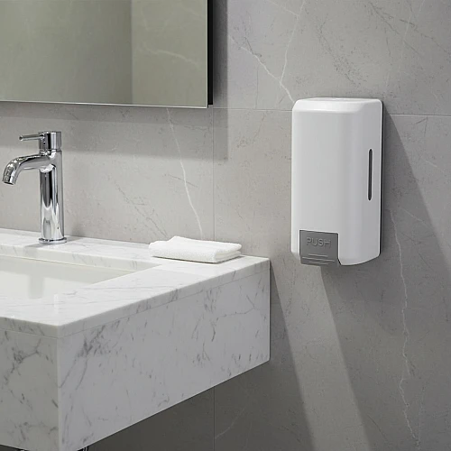 موزع صابون سائل يدوي ضغاط لون ابيض