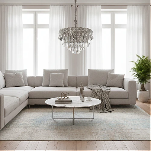 علاقي مودرن فضي E14*9 مقاس 400 ملم