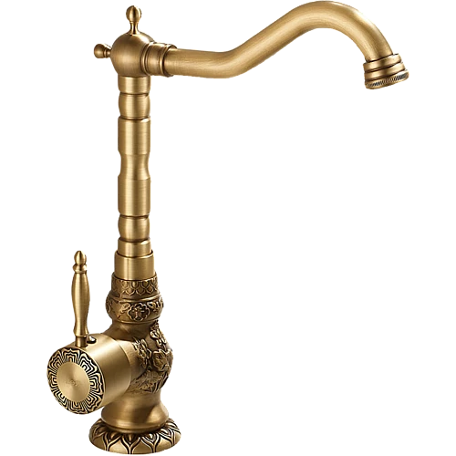 خلاط مغسلة كلاسيك ذهبي مطفي