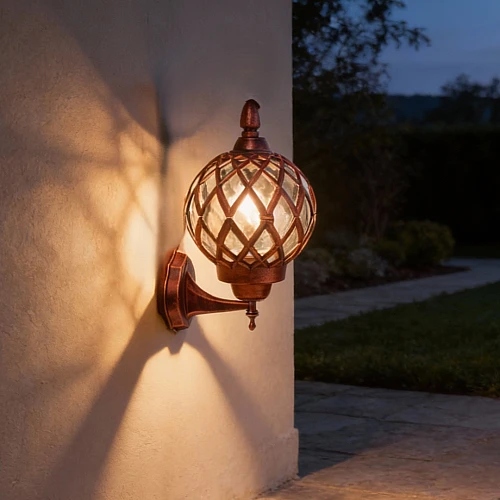 فانوس برمة جداري شبك احمر صغير شفاف