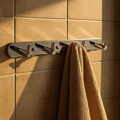 علاقة ملابس حائط دائري ربعي فضي