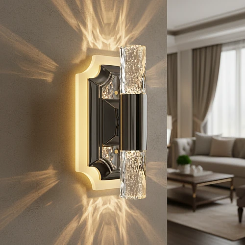 ابليك جداري مودرن فضي لون الانارة 3اضاءات 7 واط