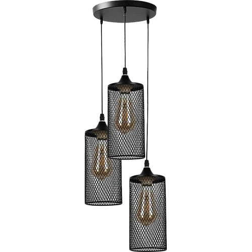 علاقي مودرن ثلاثي اسود E27