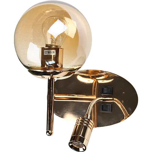 إضاءة ابليك حائط مودرن مفرد ذهبي E27*1L