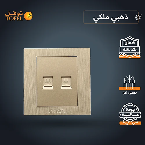 فيش كمبيوتر ثنائي لون ذهبي ملكي توفل