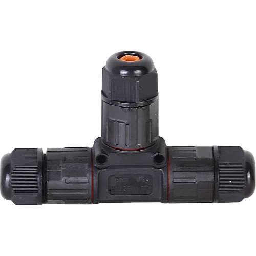 توصيلة اسلاك كهربائية مقاومة للماء وتر بروف حرف T ثلاثي الاتجاهات