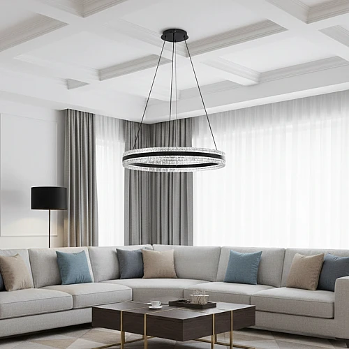 نجف مودرن اسود لون الانارة 3 اضاءات 105 واط مقاس 800 ملم