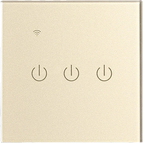 مفتاح ثلاثي غطاء ذهبي ذكي تحكم عن بعد Wifi سهل الاستخدام يعمل باللمس تحكم بالجوال متوافق مع اليكسا وجوجل هوم توفل