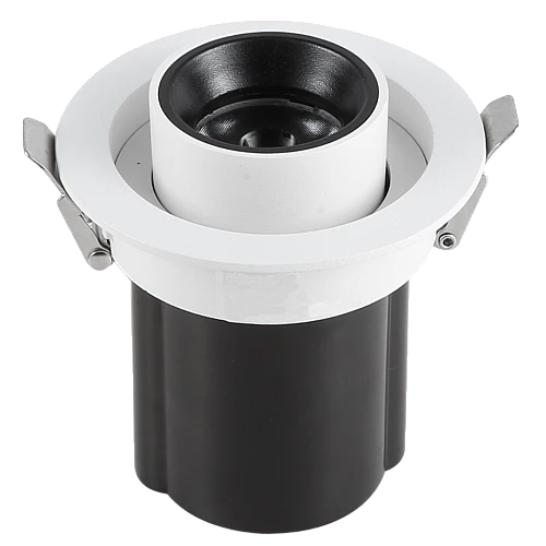 سبوت لايت جرم ابيض مع داخلي اسود لون الانارة أصفر متحرك مانع للتوهج مفرد 10 واط 8 سم توفل