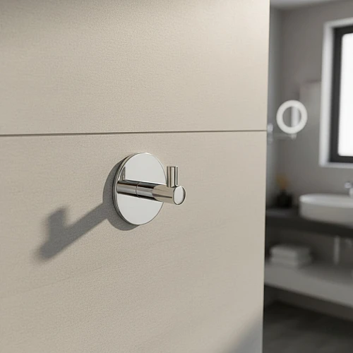 علاقة ملابس حائط دائري مفرد فضي