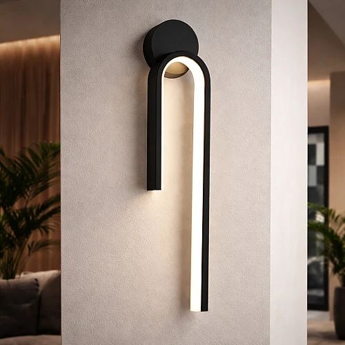 إضاءة حائط مودرن اسود لون الانارة 3اضاءات 7 واط قطر 500 ملم