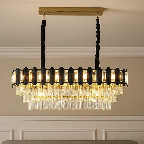 نجف مودرن قطر 800*300 ملم اسود مع ذهبي E14*10L