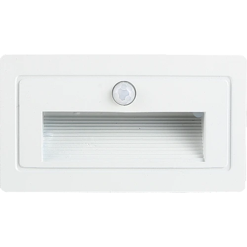 كشاف درج مستطيل ابيض دفن مع حساس حركة لون الانارة اصفر 3 واط