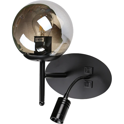 إضاءة ابليك حائط مودرن مفرد اسود E27*1L