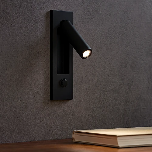 ابليك جداري مودرن دفن حديث غطاء اسود مع لون الانارة اصفر 3 واط