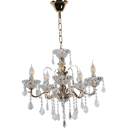 نجف مودرن شمعدان ذهبي + فضيE14*5