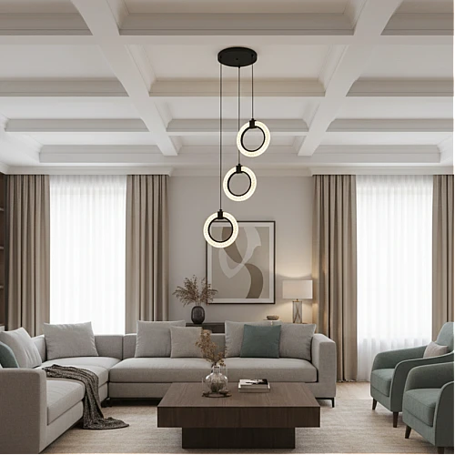 نجف مودرن ذهبي لون الانارة 3اضاءات 25 واط ثلاثي