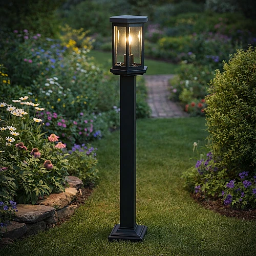 فانوس حديقة 1 متر خارجي اسود E27