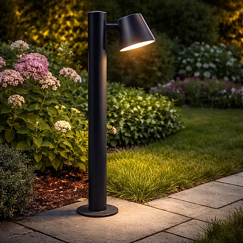 فانوس حديقة اسود مفرد 60 سم GU10