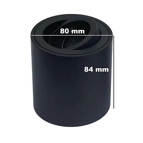  صورة منتج جرم سلندر اسود اسطواني مانع للتوهج متحرك قاعدة لمبة GU10 / قطر 80*85 ملم موديل HU8013/80*85/BK+BK