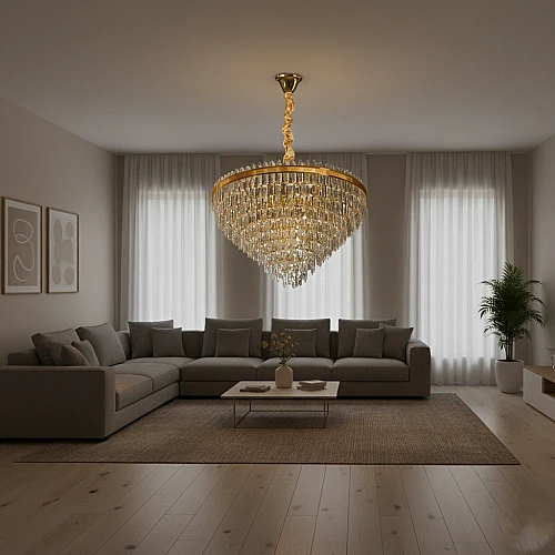 نجف مودرن ذهبي E14*22 قطر 100 سم