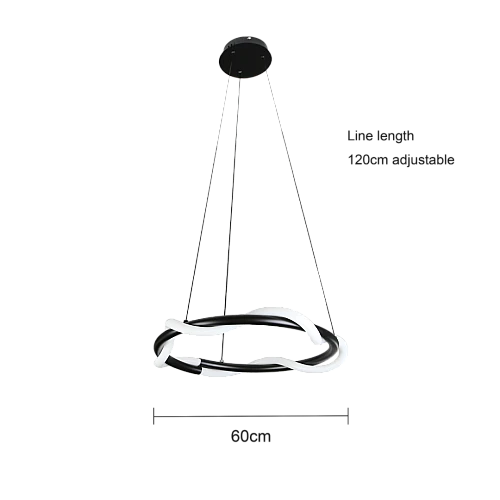 نجف مودرن اسود لون الانارة اصفر 30 واط قطر 60 سم