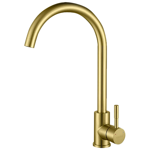 خلاط مجلى مائل ستانلس ستيل ذهبي مطفي مع ليات