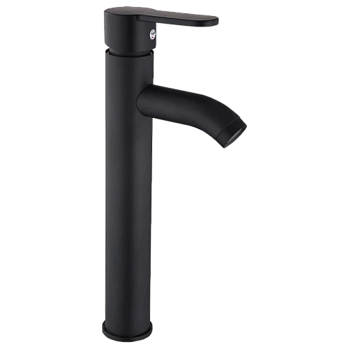 خلاط مغسلة طويل دائري اسود مع ليات